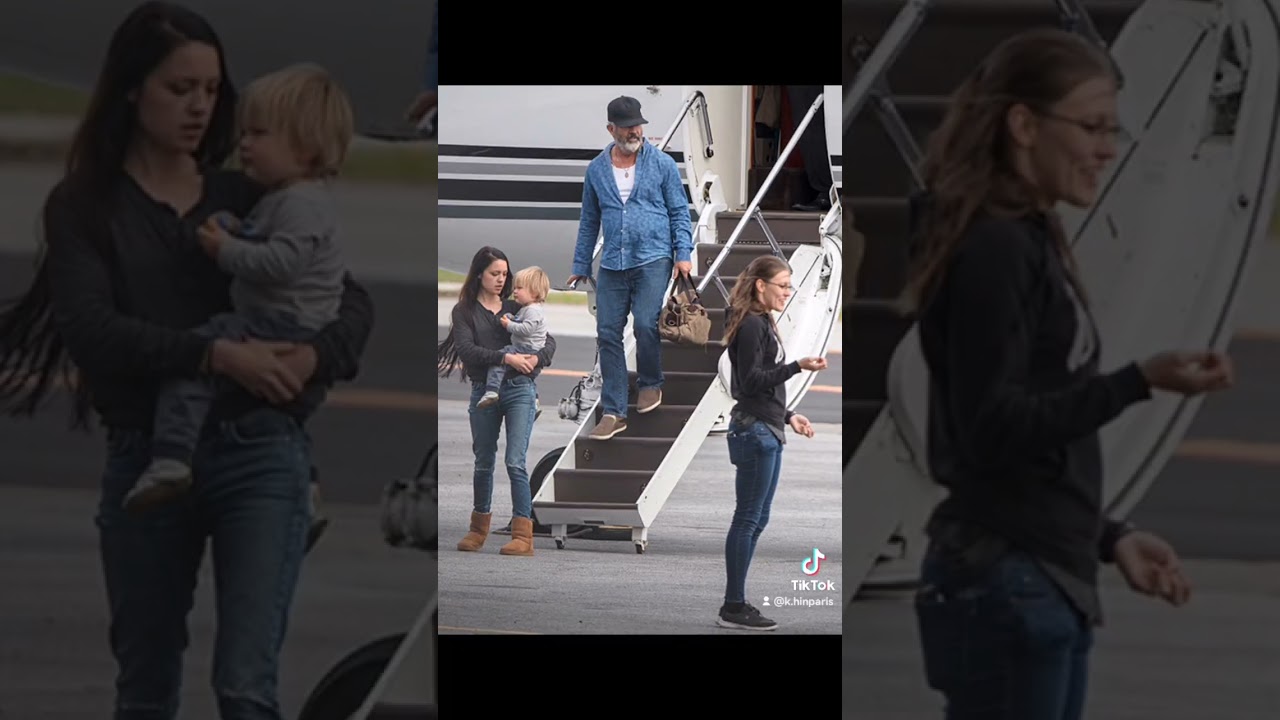 Mel Gibson (67)with his younger  partner Rosalind Ross (33) and son#couple#celebrity#actor