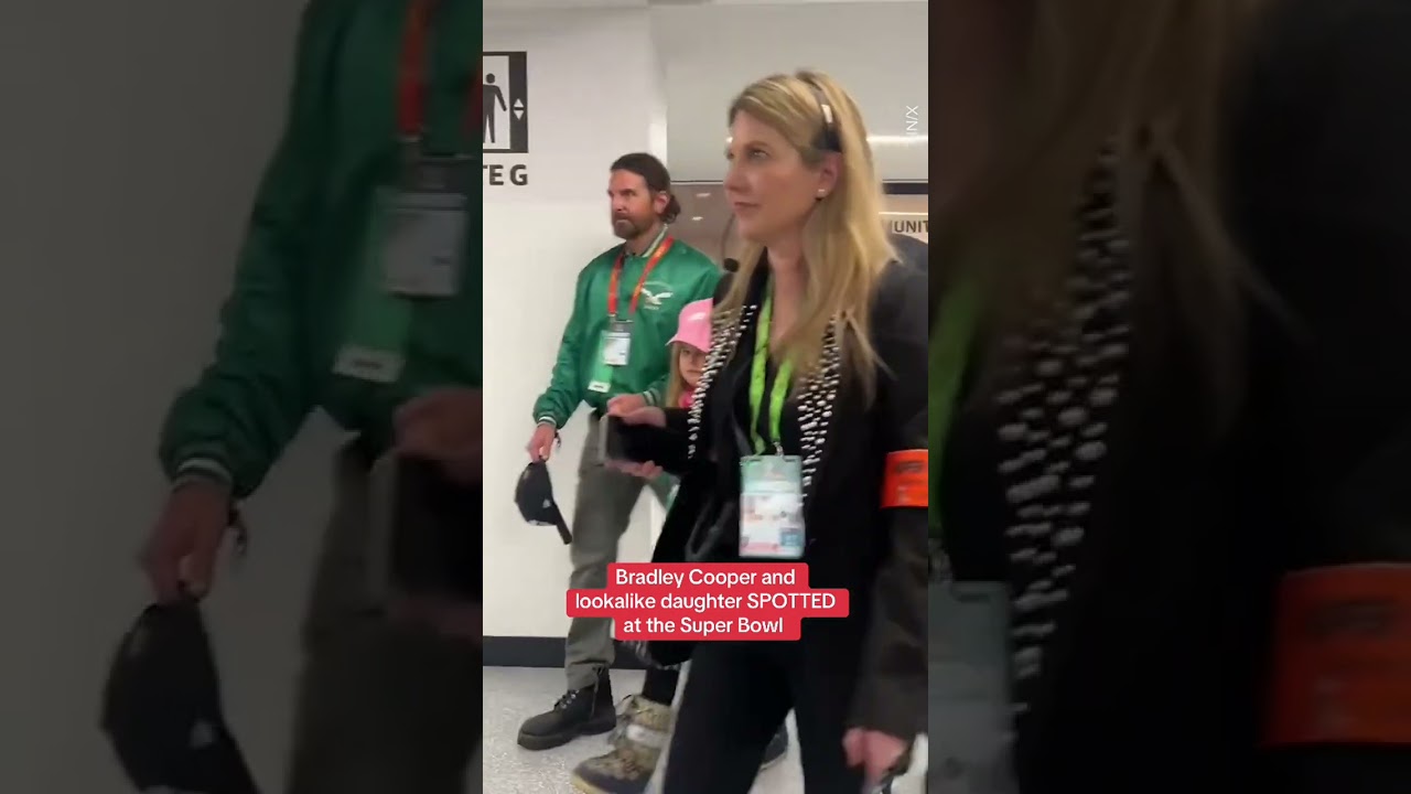 Bradley Cooper and his daughter spotted at Super Bowl