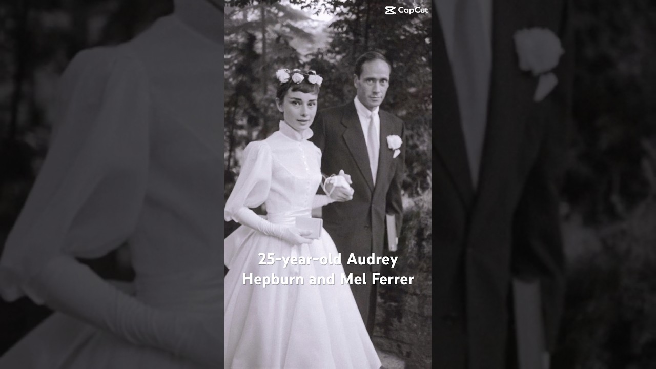 25-year-old Audrey Hepburn and Mel Ferrer on their wedding day in Switzerland, September 1954