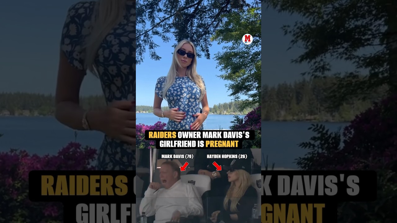 26-year-old Hayden Hopkins, the girlfriend of 70-year-old #Raiders owner Mark Davis, is pregnant 🤗