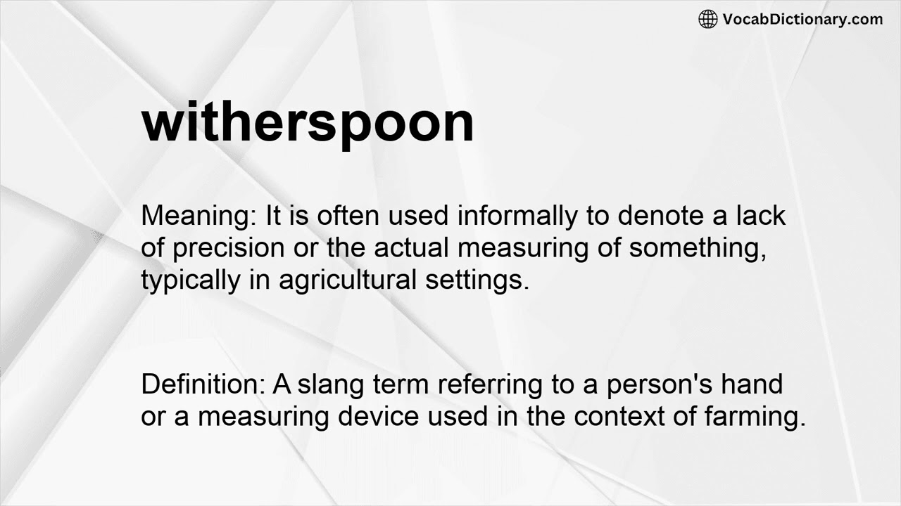 witherspoon Meaning