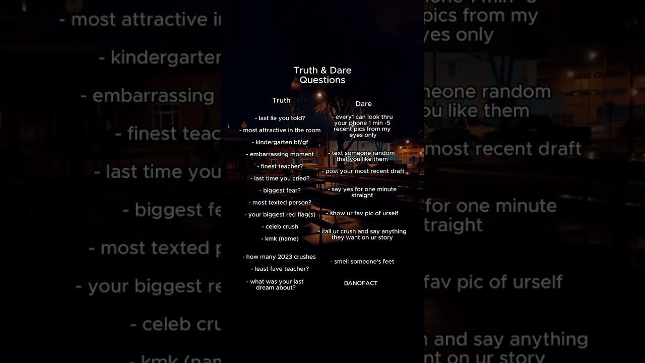 best truth or dare questions