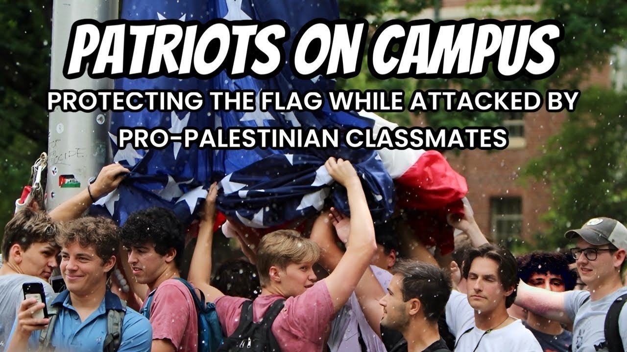 Frat Boys Protect the Flag While Attacked by Pro-Palestinian Classmates