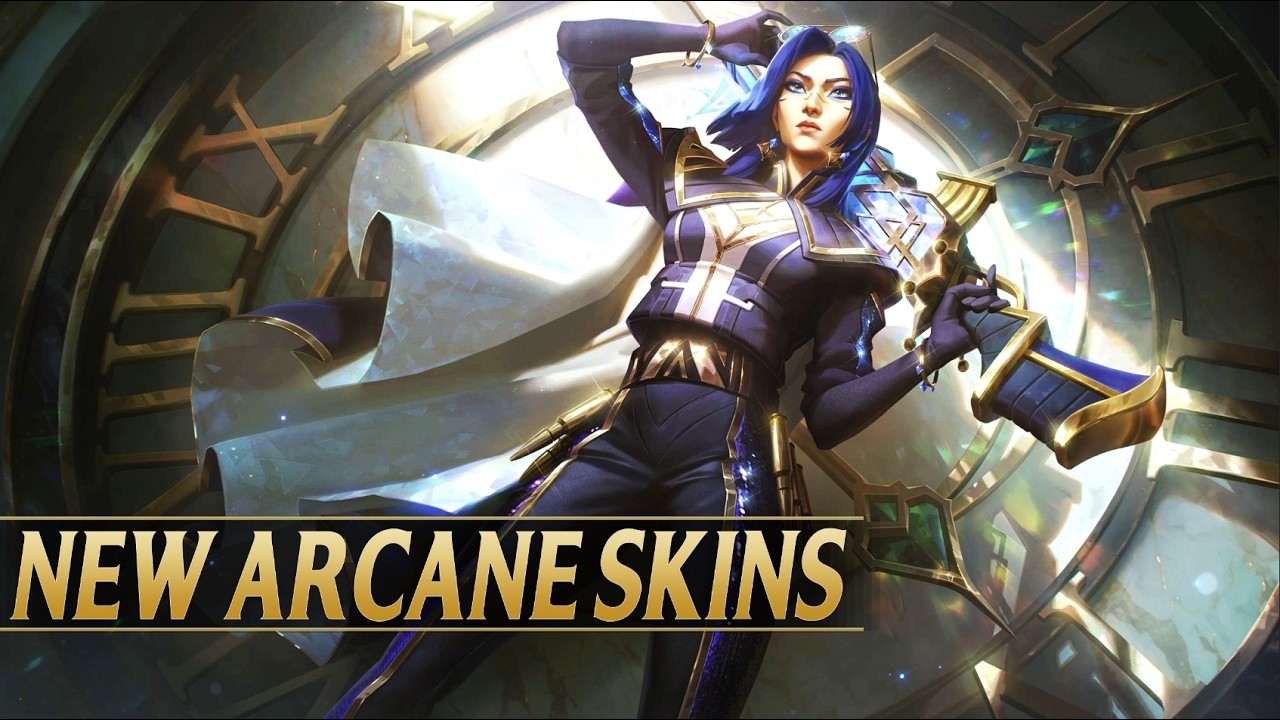 NEW ARCANE 2 SKINS & SPLASH ARTS - Vi, Singed, Caitlyn - League of Legends