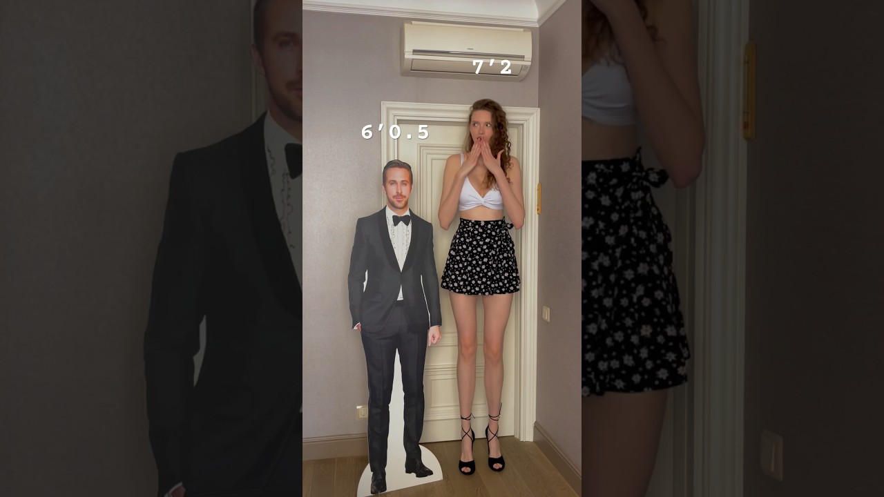 Ryan Gosling comparison#shorts #viral #trend #ryangosling #height #comparison #heels #tallgirl #cute