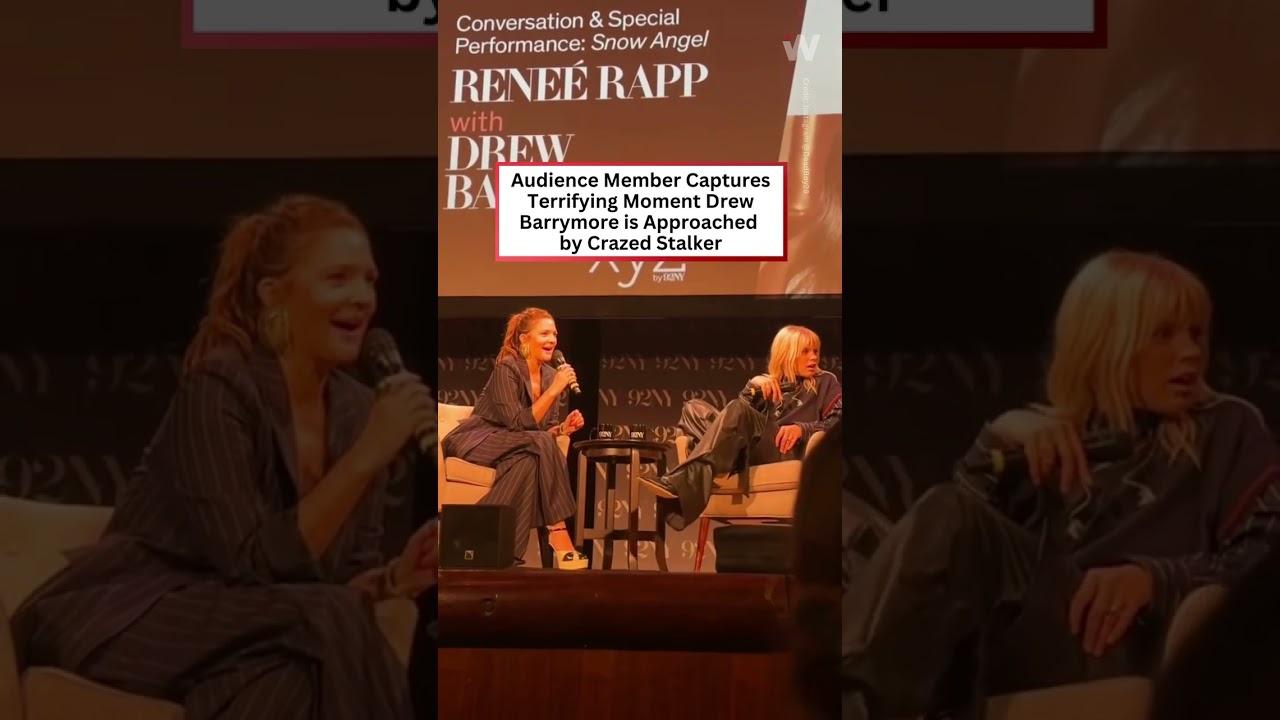 Video of Drew Barrymore Stalker Crashing 92Y Event with Reneé Rapp #drewbarrymore #reneerapp