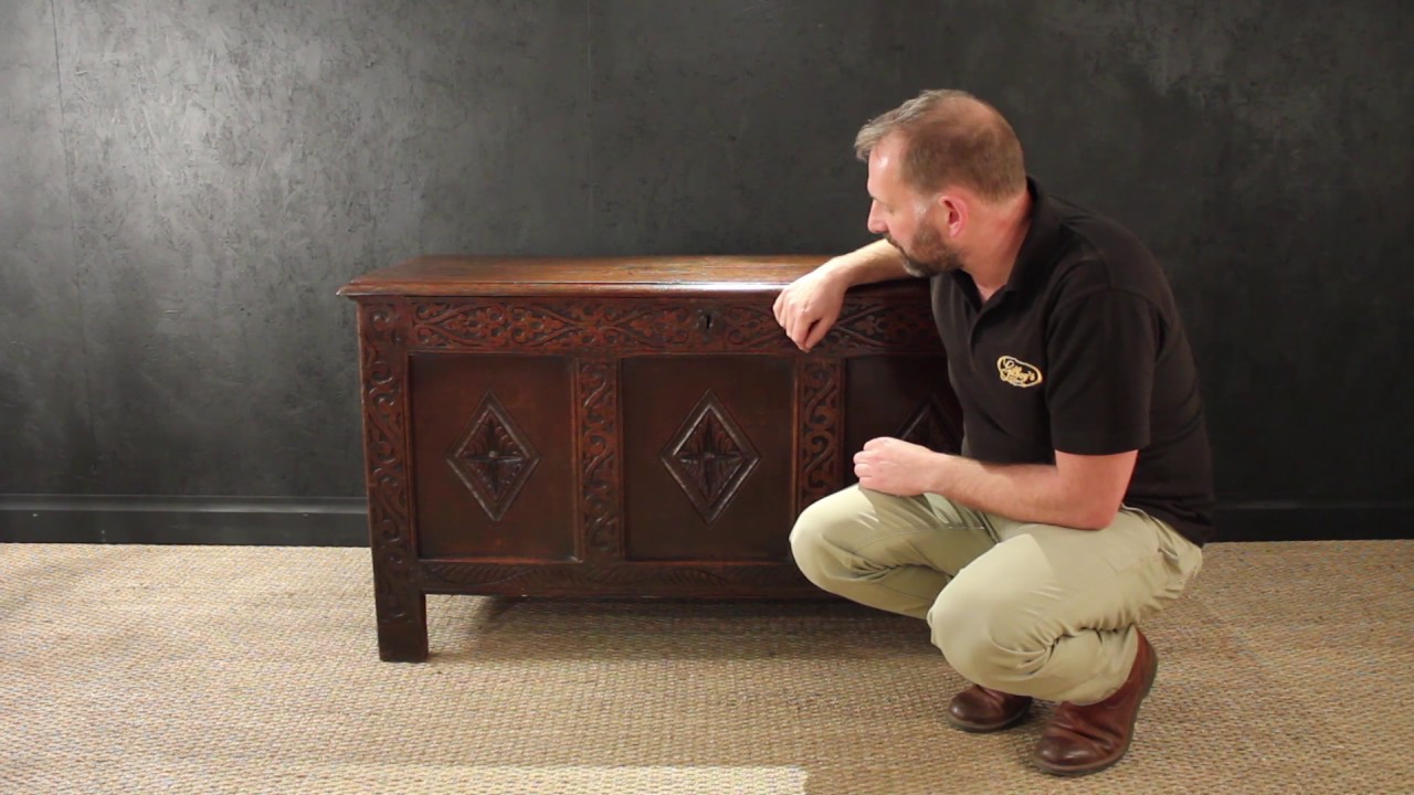 Antique  early 18th Century Oak Coffer or Chest