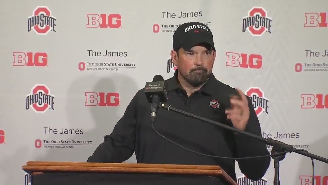 Ryan Day reacts to K'Vaughan Pope storming off field in 2nd quarter of Ohio State-Akron game