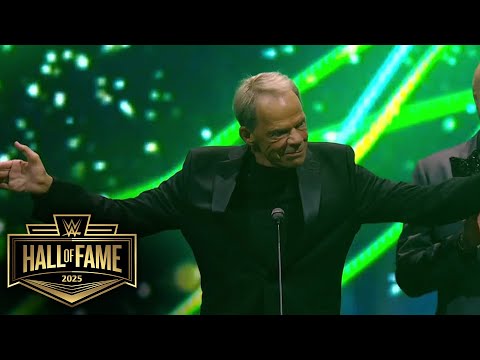 Lex Luger walks to the podium for induction speech: WWE Hall of Fame 2025 highlights