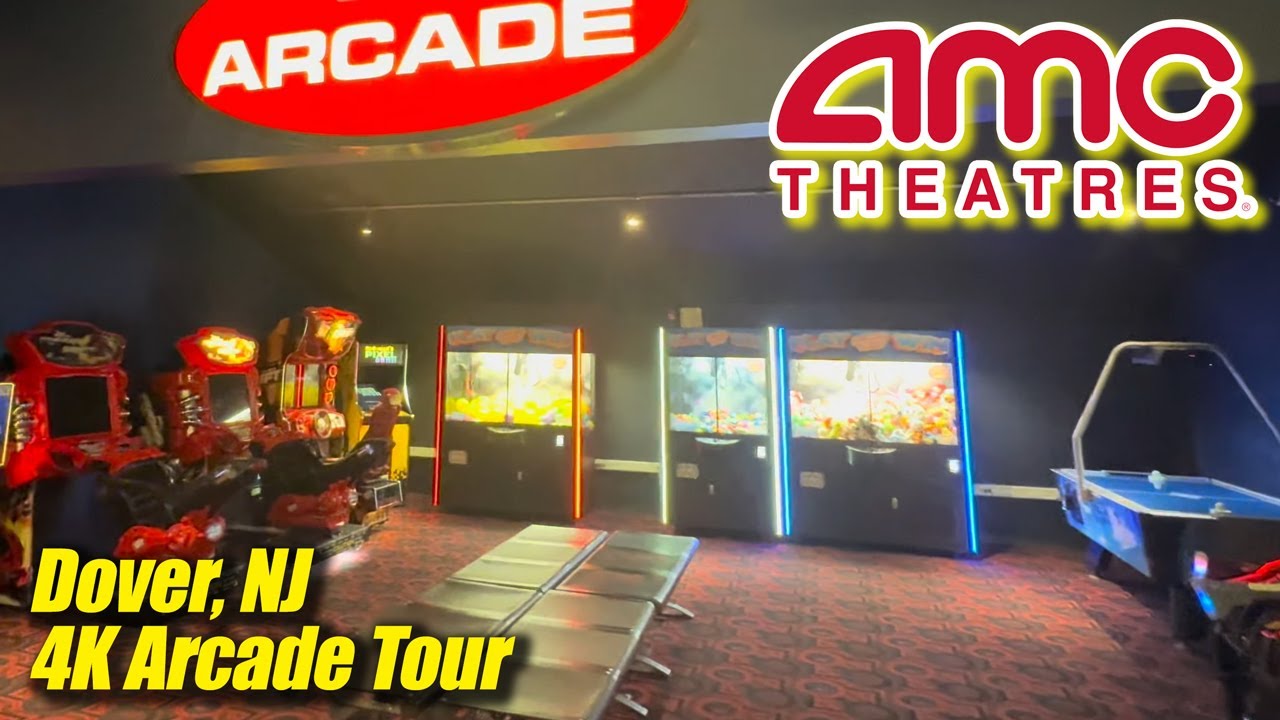 AMC Rockaway 16 (Dover NJ), 4K movie theater arcade walkthrough & tour, August 2024