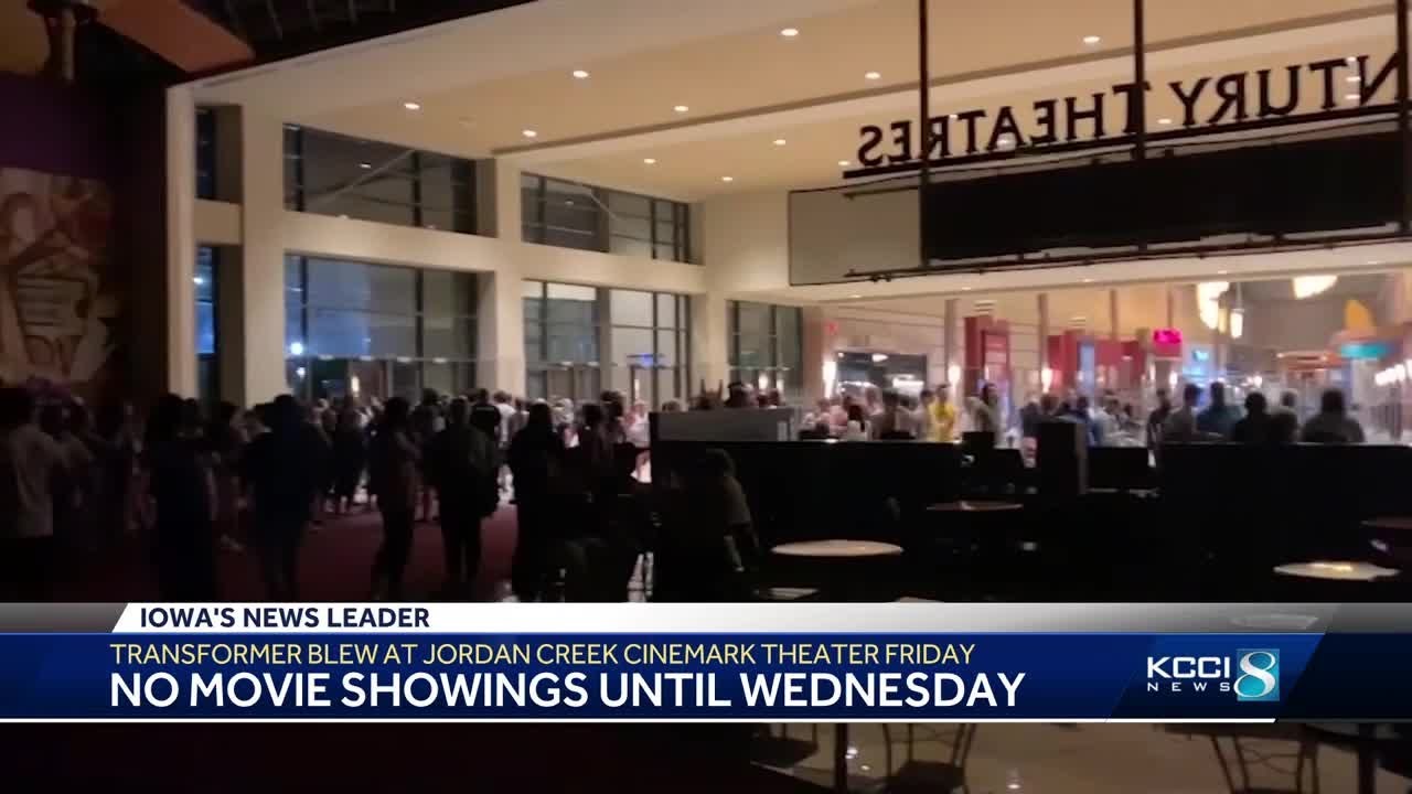 Movie theater still closed after blown transformer at Jordan Creek Town Center on Friday