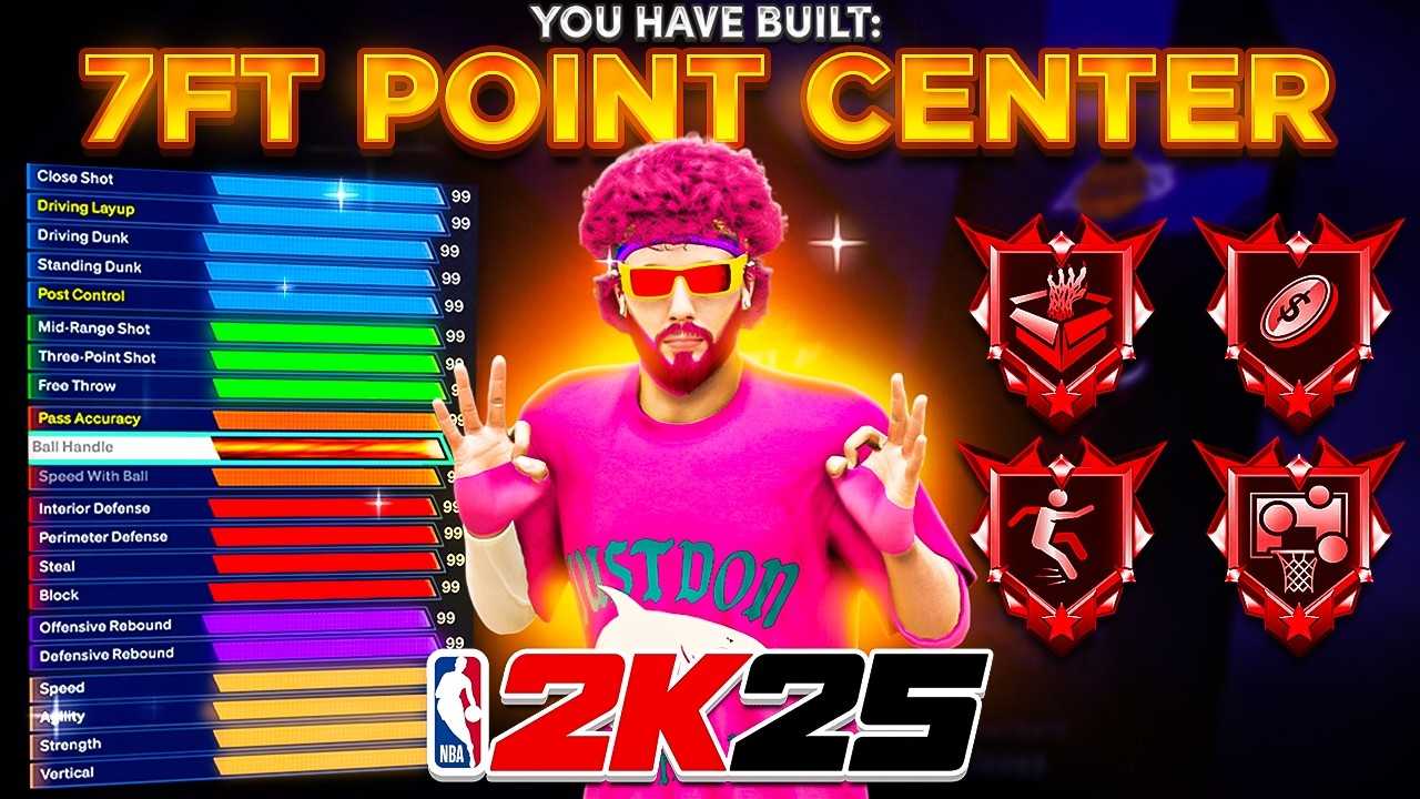 This 7FT POINT CENTER has CRACKED NBA 2K25… DEMIGOD 7'0 ISO BUILD!