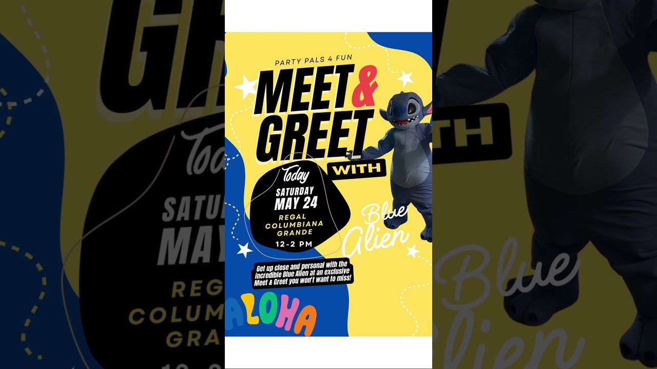 #ColumbiaSC #MeetAndGreet #PartyPals4Fun Today from 12–2 PM at Regal Columbiana Grande!