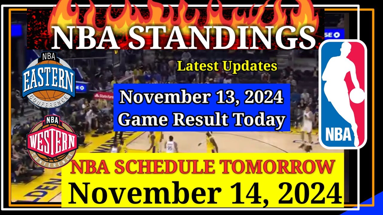 NBA STANDINGS TODAY as of November 13, 2024 | GAME RESULTS | NBA SCHEDULE November 14, 2024