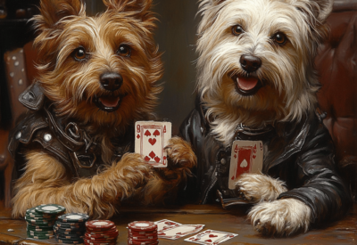 dogs playing poker