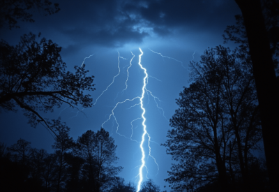 lightning crashes