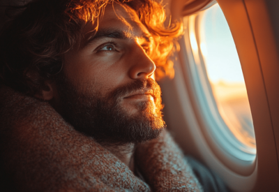 man cheating on flight