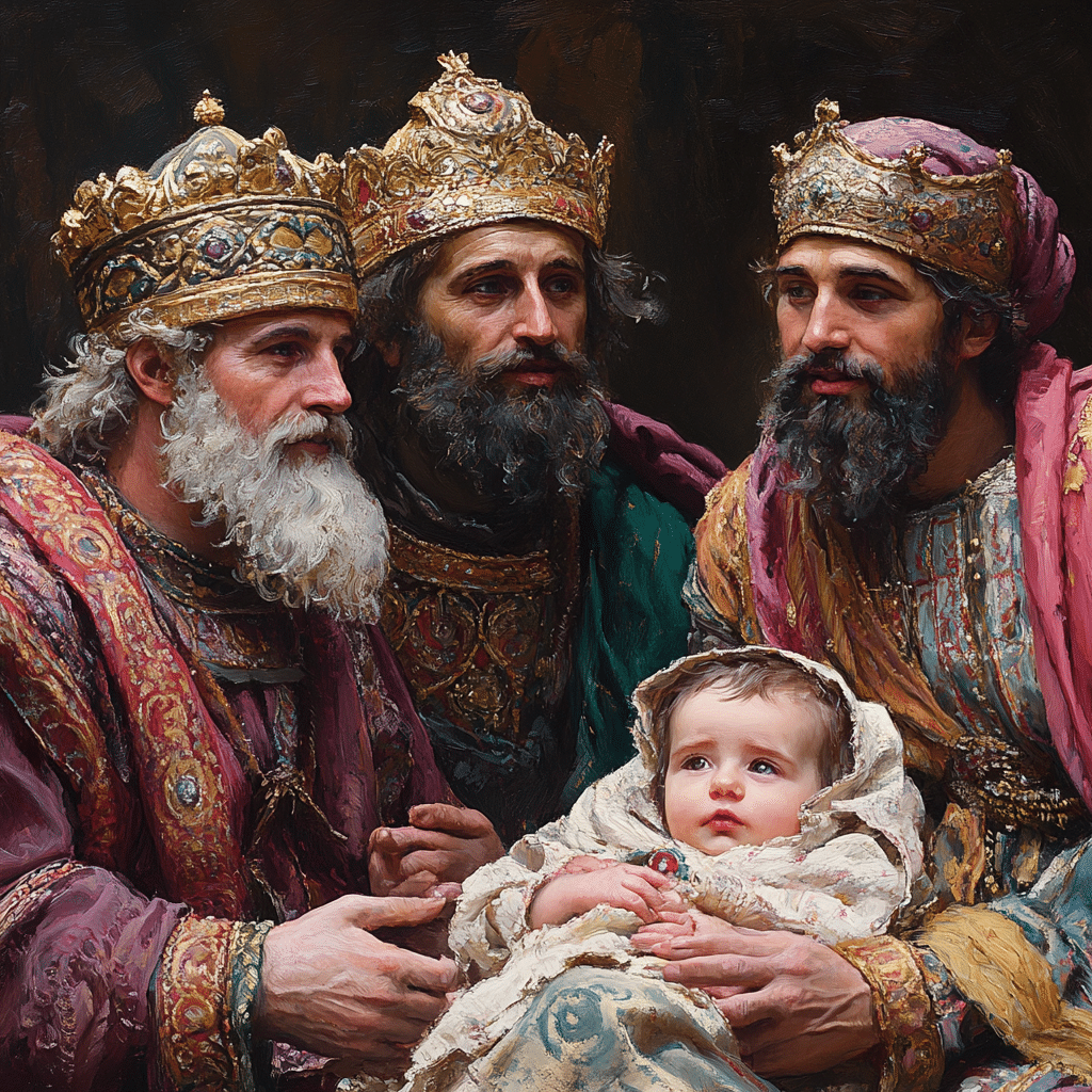 three wise men and a baby